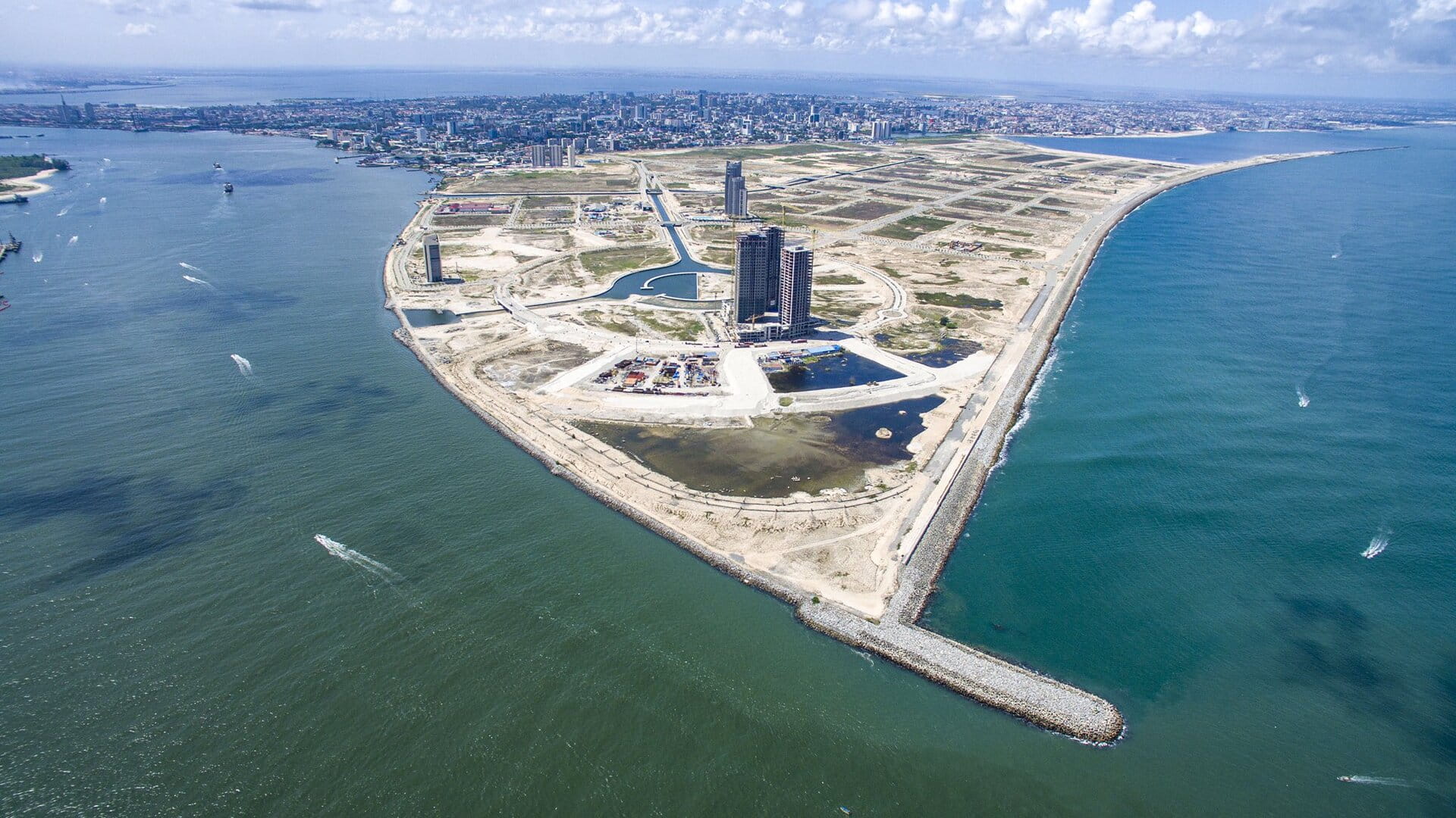 aerial view of Eko Atlantic city