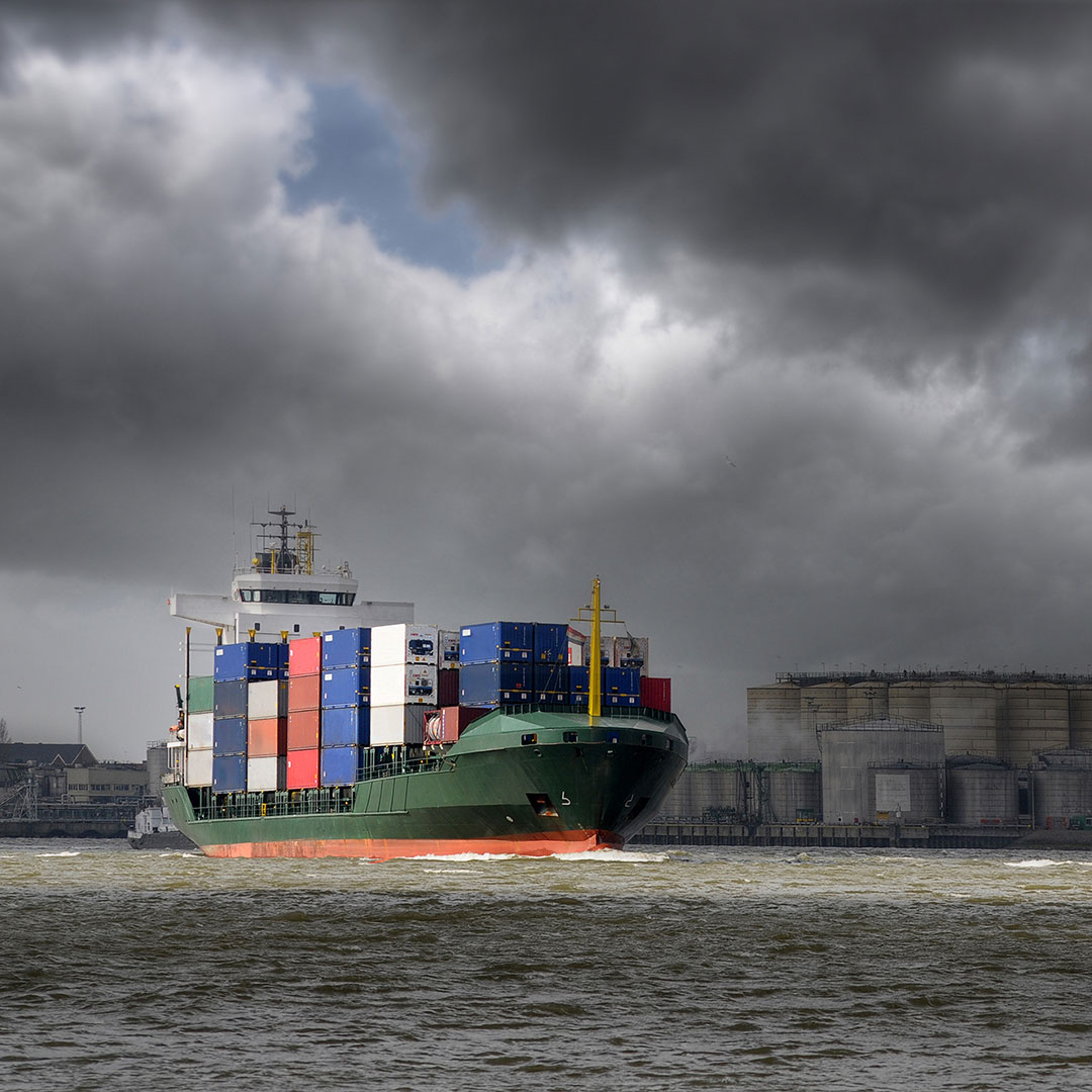 Ship in cloudy wheather