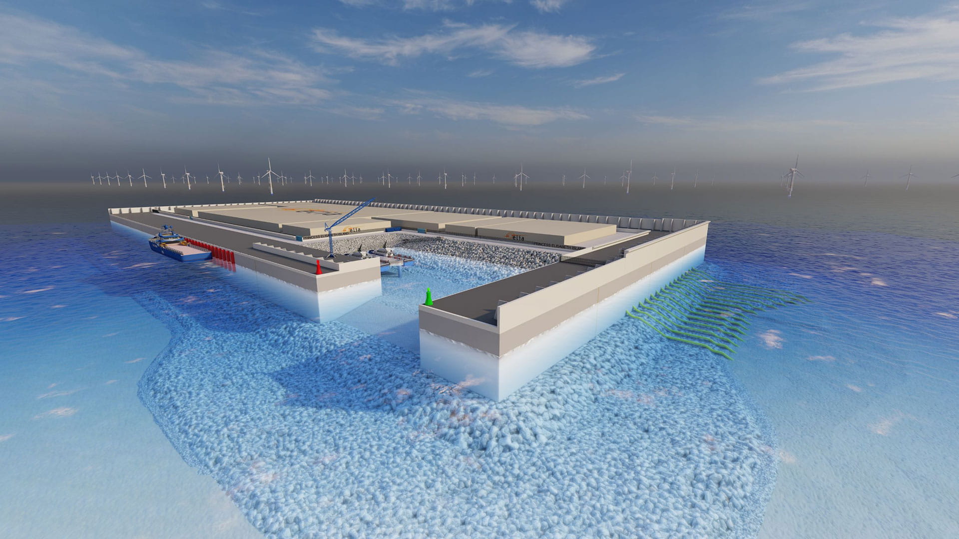 Support for the Princess Elisabeth Energy Island design 