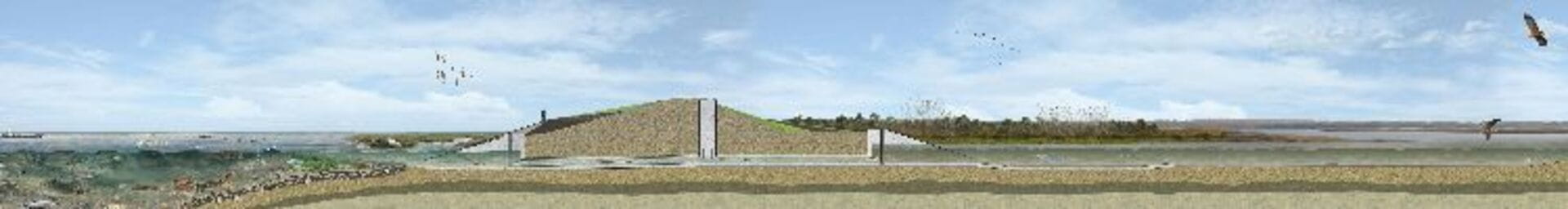 Sketch dike Lauwersmeer