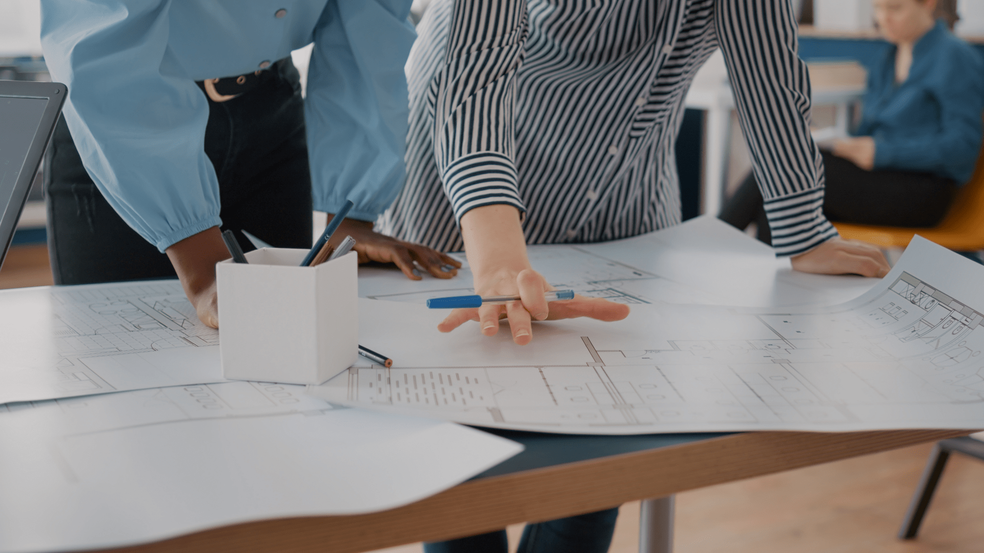 People working on circular building design