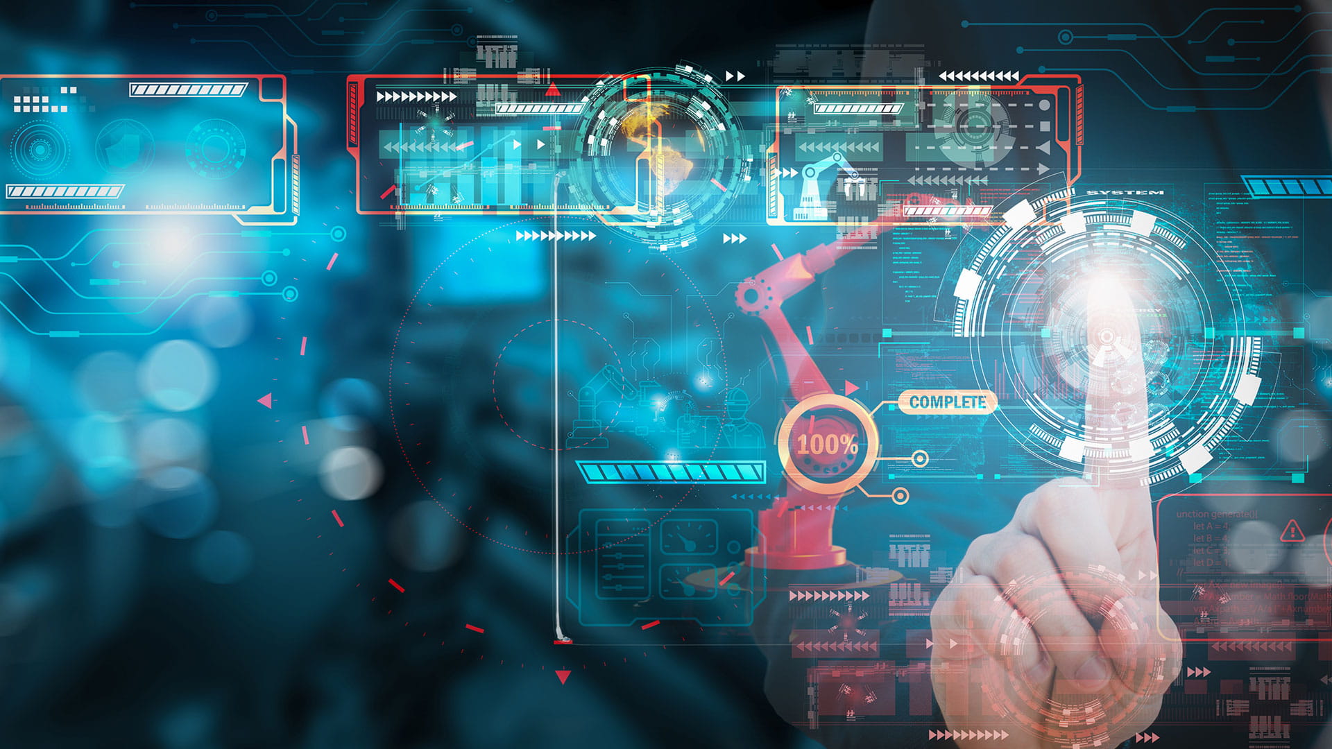 Industrial setting with digital software overlays