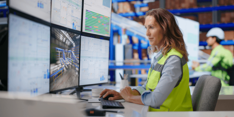 Supply chain specialist analysing operational data and digital dashboards to support supply chain modelling, scenario planning and performance optimisation.