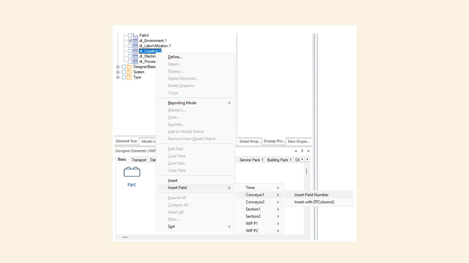 Insert Field from Element Tree by name or number