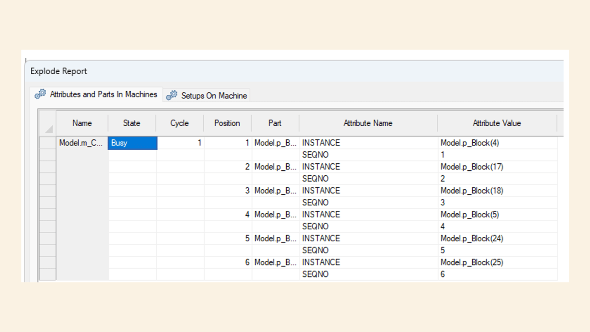 INSTANCE and SEQNO Explode report