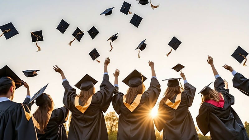 Students graduating after a study related to predictive simulation technology