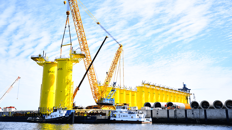 Wind farm in wind ports