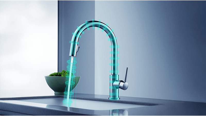 Running tap water