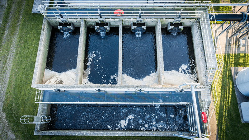 aeration tank at wastewater treatment of Water Authority Vallei en veluwe