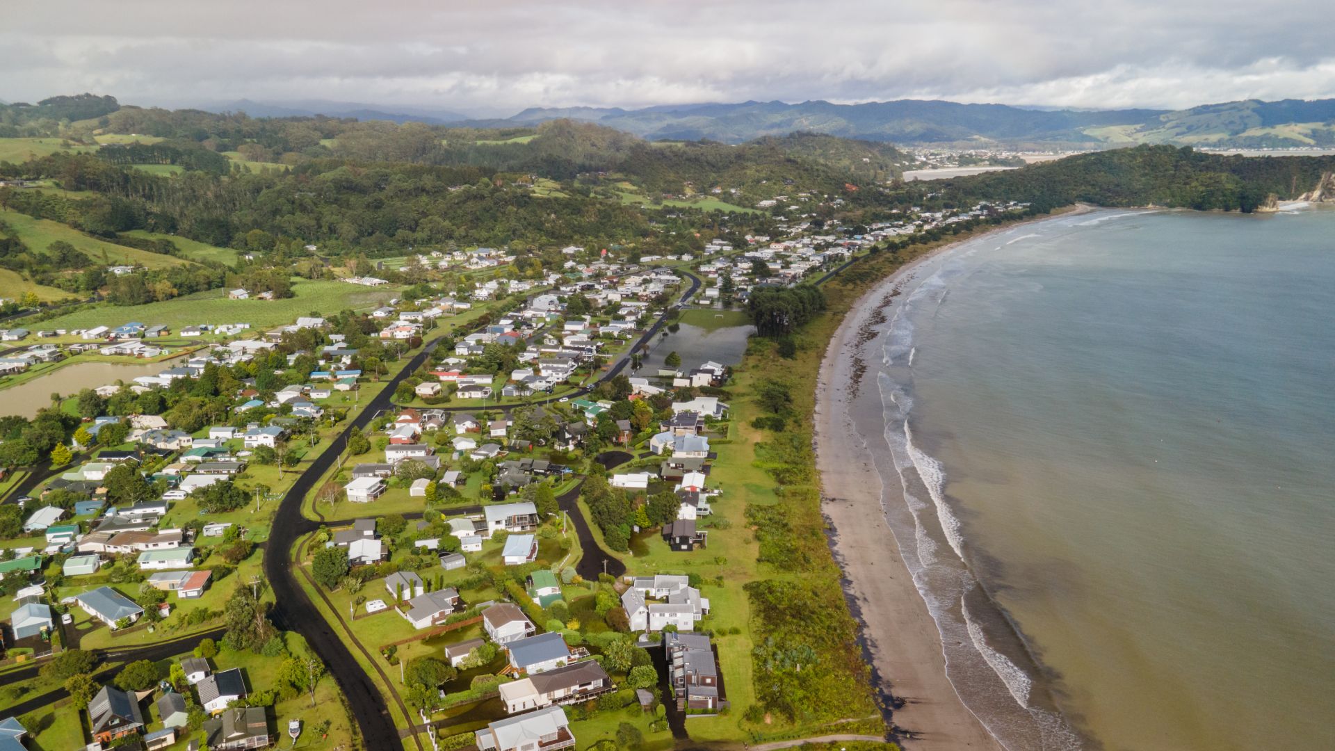 Aerial coastline view