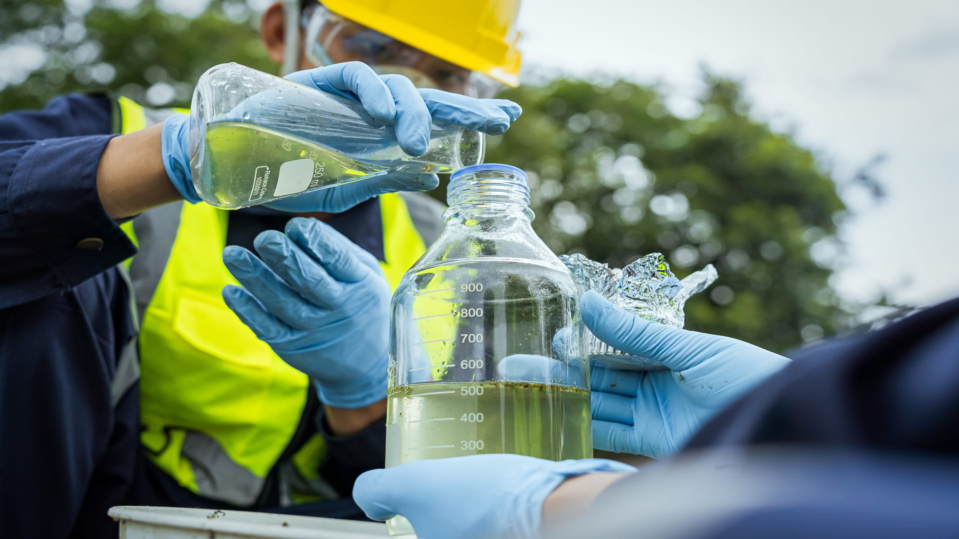 researchers investigate the condition of canal water for toxic spills for research and development