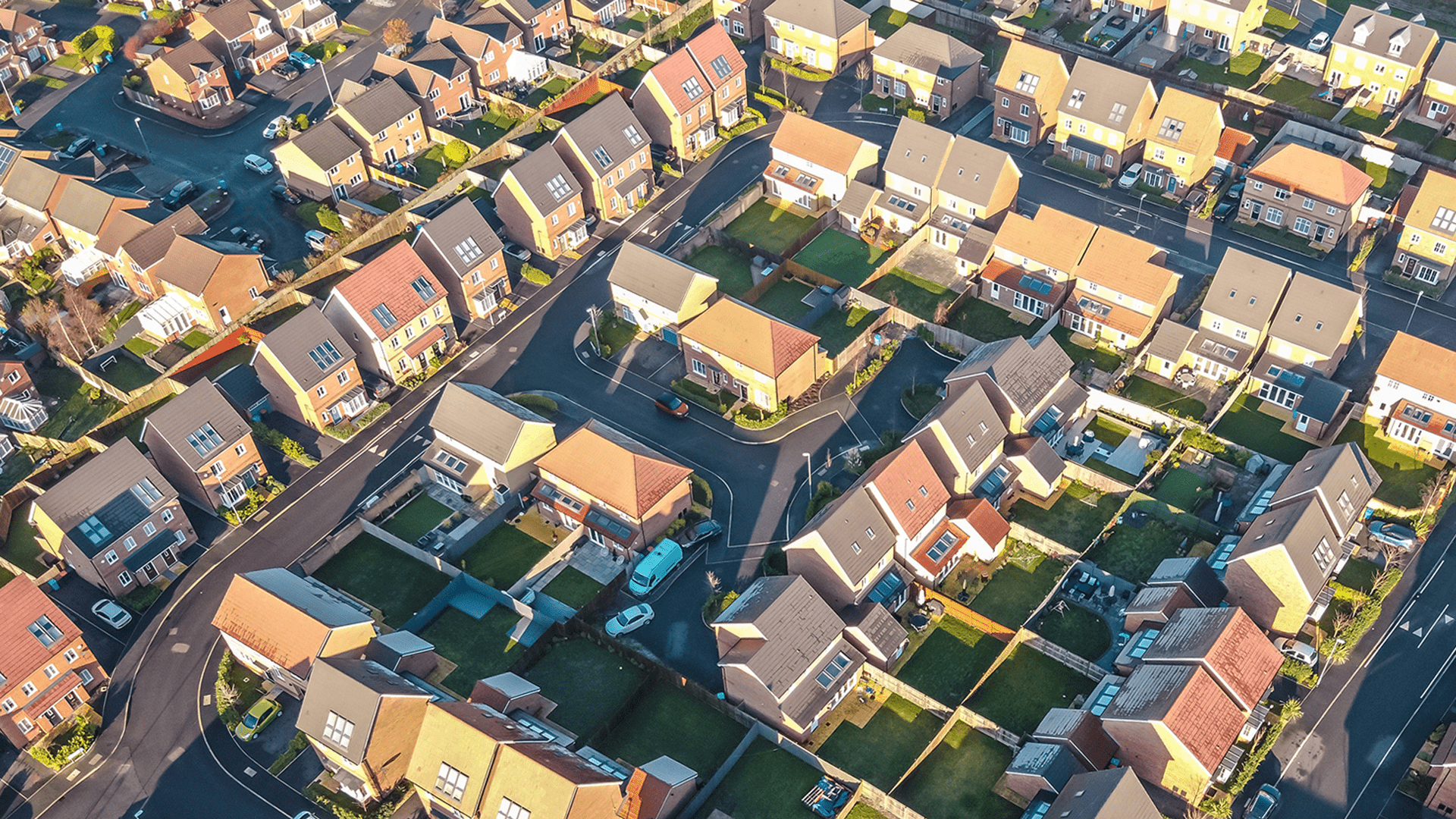 aerial view of a housing estate