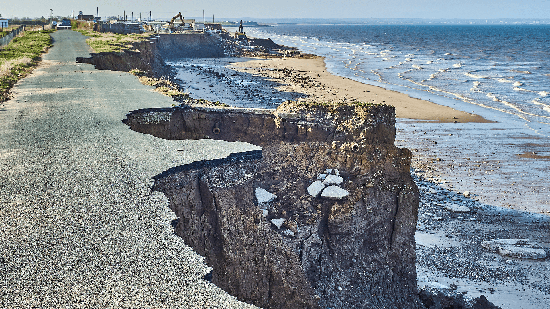 coastal erosion of the cliffs at Skipsea, Yorkshire