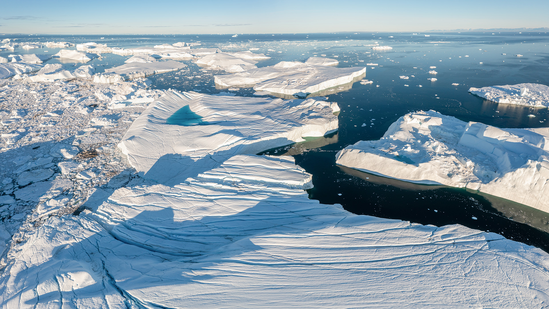 icebergs from a melting glacier Greeenland