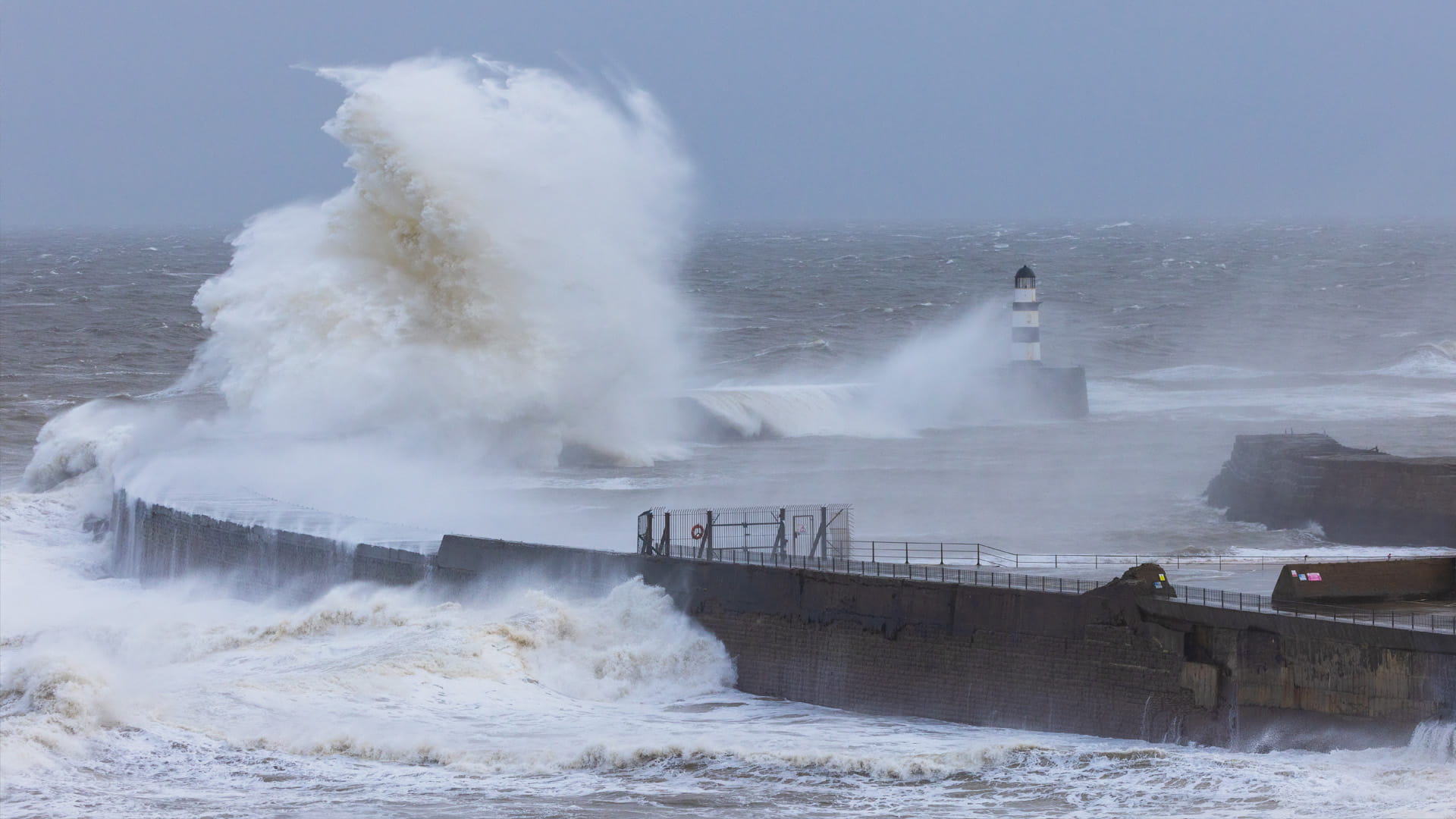 stormy seascape with lighthouse