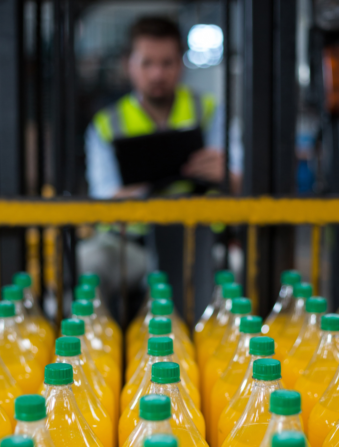beverages being bottled on a production line