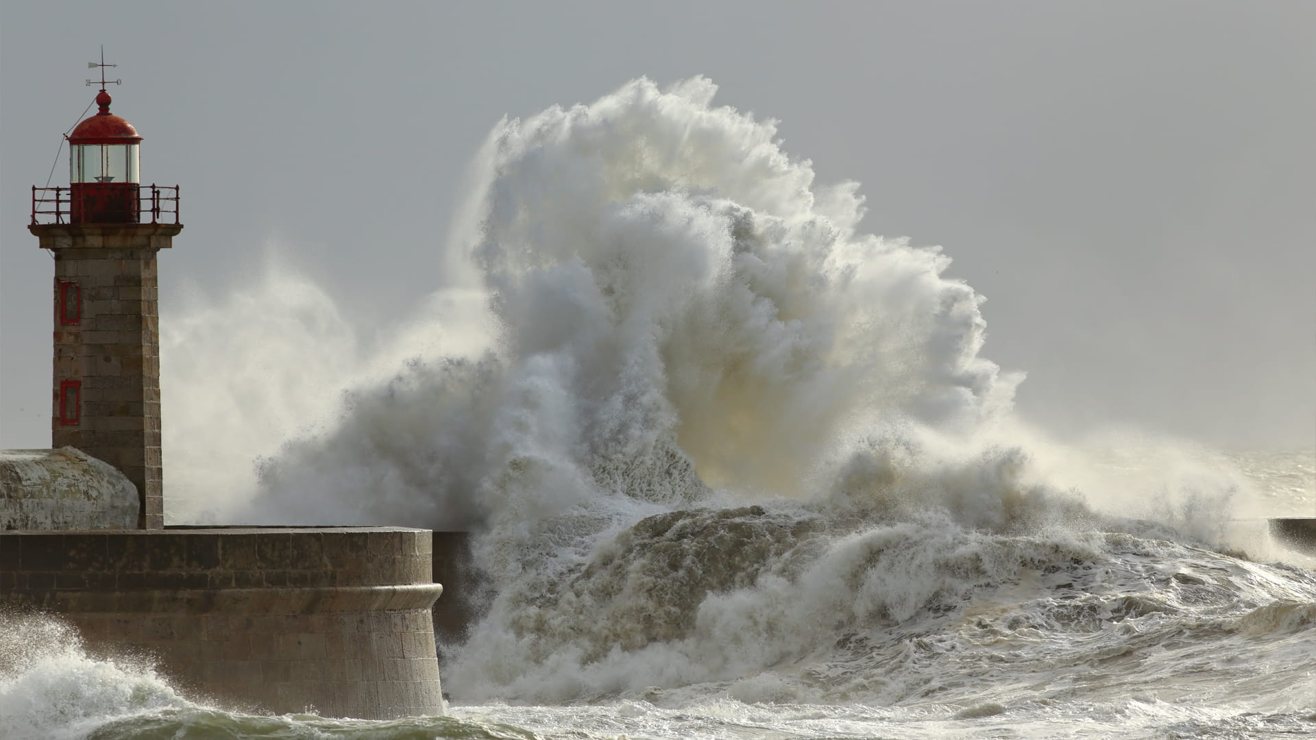 lighthouse and storm surge