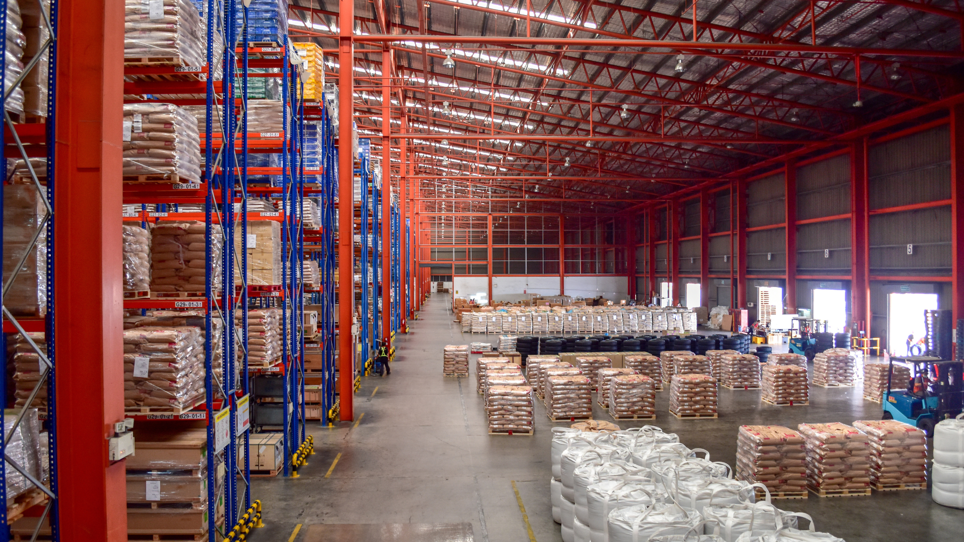 Inside a logistic facility