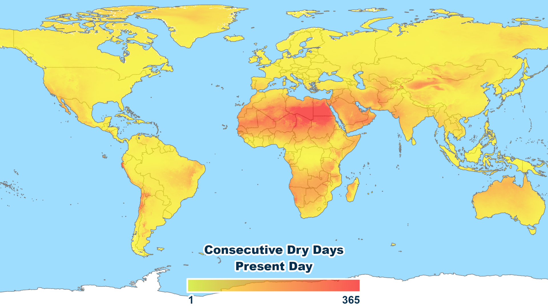 world map showing rainfall
