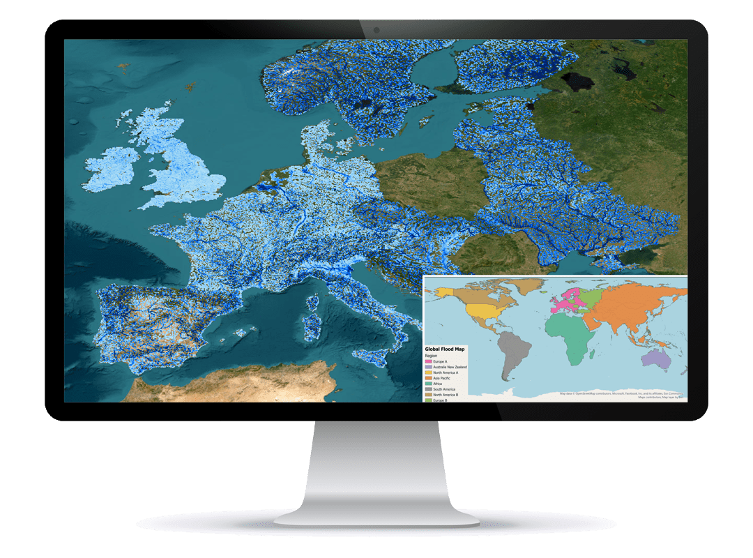 Global Flood Map shows the severity of flood risk worldwide