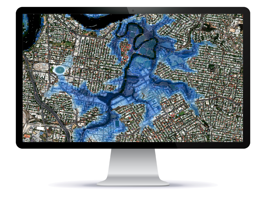 A zoomed in dashboard view of Global Flood Map