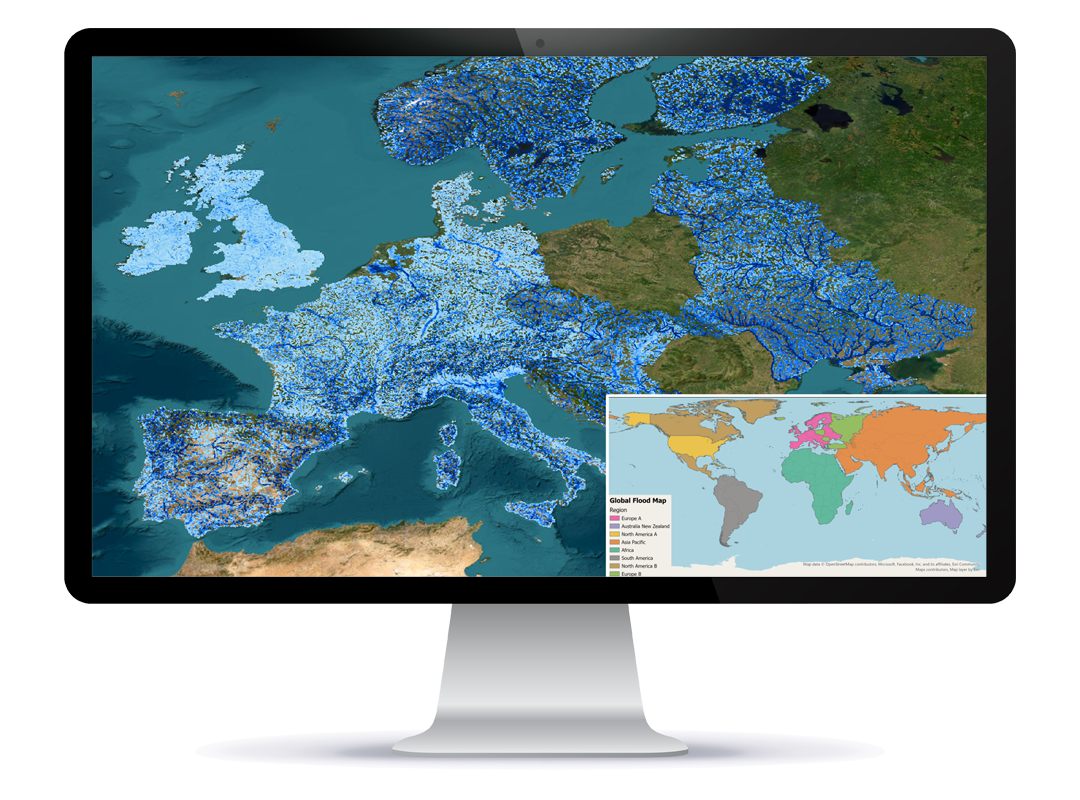 Global Flood Map shows the severity of flood risk worldwide