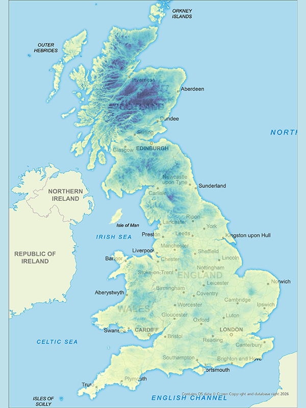 UK extreme temperature cold map