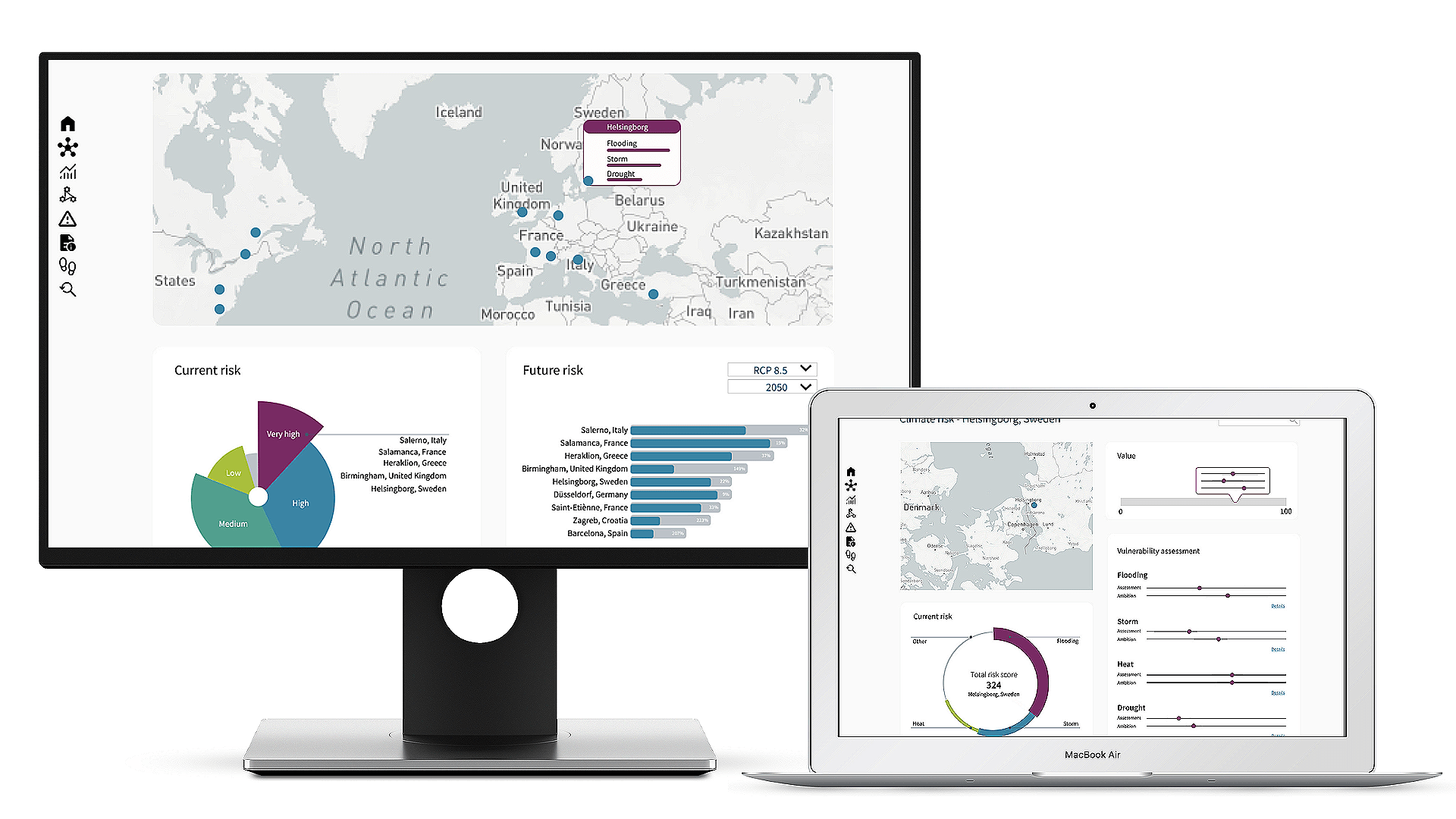 climate risk assessment risk scores twinn dashboard